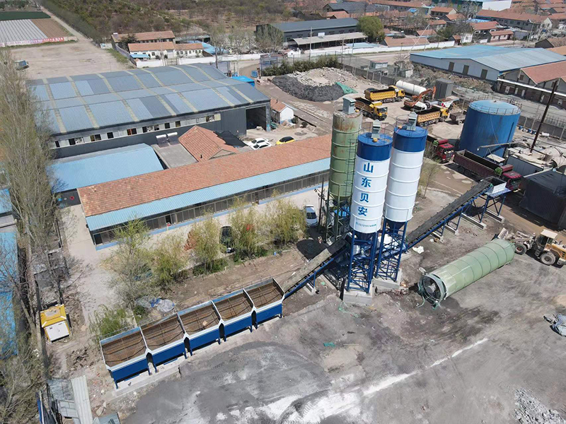 WDJ800型疊加式二次攪拌水穩(wěn)拌和站配立式水泥倉