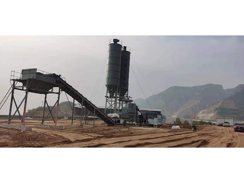 WDJ800型疊加式二次攪拌水穩(wěn)拌合站配立式水泥倉