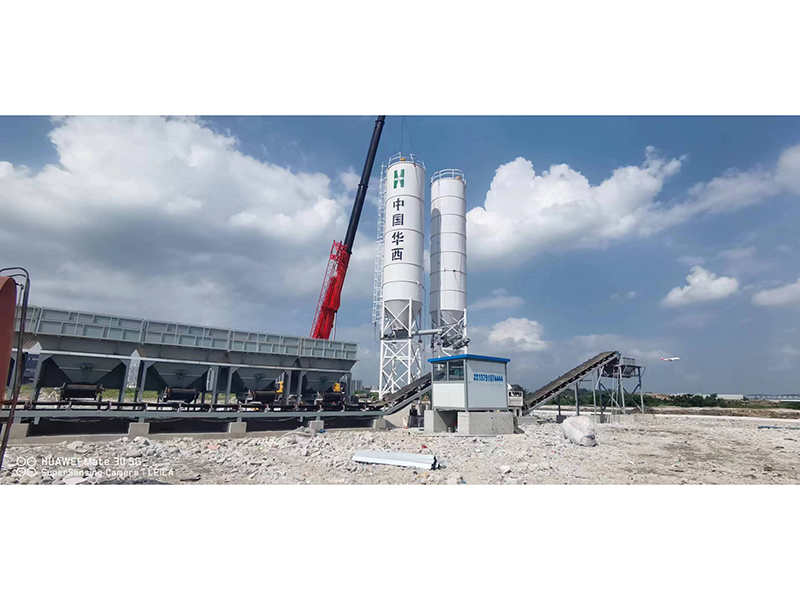 WDJ800型水穩(wěn)拌和站配立式水泥倉