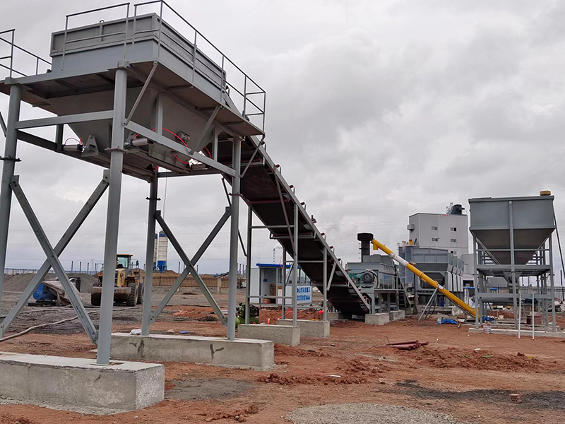 WDJ400型水穩(wěn)拌和站配臥式水泥倉(cāng)