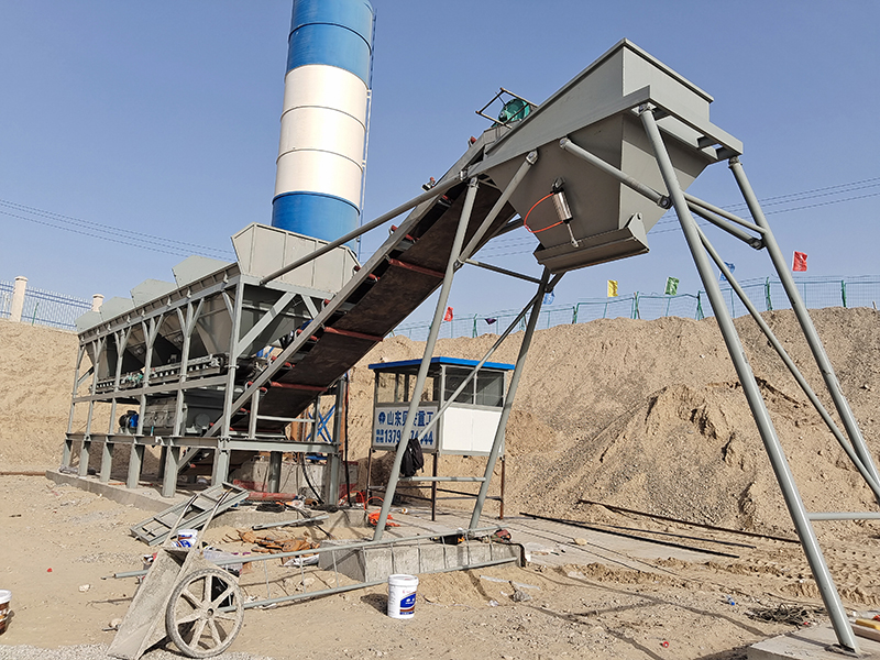 WDJ500型免基礎(chǔ)水穩(wěn)拌合站配立式水泥倉(cāng)