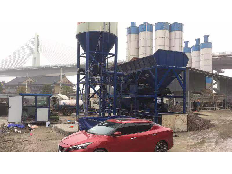 WDJ600型免基礎(chǔ)穩(wěn)定土拌和站配立式水泥倉