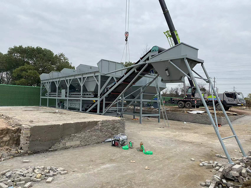 WDJ500型免基礎(chǔ)穩(wěn)定土拌和站配臥式水泥倉(cāng)